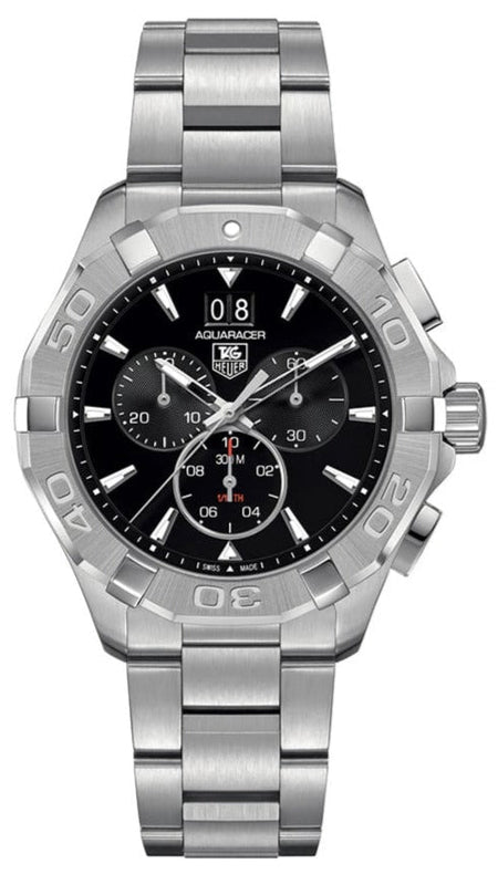 Tag Heuer Aquaracer Chronograph Black Dial Silver Steel Strap Watch for Men - CAY1110.BA0927 Buy Now By Tag Heuer