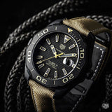 Tag Heuer Aquaracer 300 Calibre 5 Automatic Black Dial Brown Nylon Strap Watch for Men - WAY208C.FC6383 Buy Now By Tag Heuer