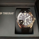Tag Heuer Aquaracer Calibre 5 Automatic Black Dial Black Rubber Strap Watch for Men - WAY201A.FT6142 Buy Now By Tag Heuer