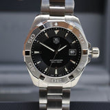 Tag Heuer Aquaracer 41mm Quartz Black Dial Silver Steel Strap Watch for Men - WAY1110.BA0928