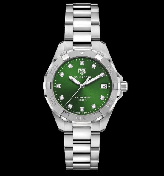 Tag Heuer Aquaracer Diamonds Emerald Green Dial Watch for Women - WBD1316.BA0740 Buy Now By Tag Heuer