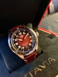 Tag Heuer Autavia Calibre 5 Chinese New Year Maroon Dial Maroon Leather Strap Watch for Men - WBE5193.FC8300 Buy Now By Tag Heuer