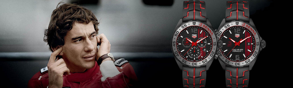 Tag Heuer Formula 1 Ayrton Senna Limited Edition Black Dial Two Tone Rubber Strap Watch for Men - CAZ1019.FT8027