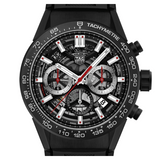 Tag Heuer Carrera Chronograph Steel & Ceramic Black Dial Black Rubber Strap Watch for Men - CBG2090.FT6145 Buy Now By Tag Heuer