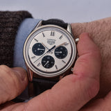 Tag Heuer Carrera Chronograph 60th Anniversary Silver Dial Black Leather Strap Watch for Men - CBK221H.FC8317 Buy Now By Tag Heuer