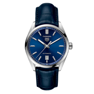 Tag Heuer Carrera Date Blue Dial Blue Leather Strap Watch for Men - WBN2112.FC6504 Buy Now By Tag Heuer