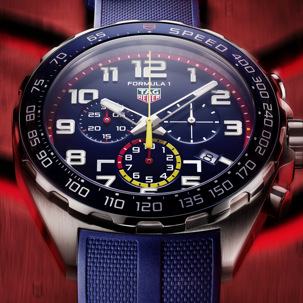 Tag Heuer Formula 1 Red Bull Racing Chronograph Blue Dial Blue Rubber Strap Watch for Men - CAZ101AL.FT8052