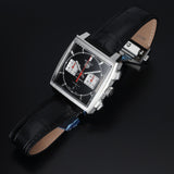 Tag Heuer Monaco Automatic Chronograph Black Dial Black Leather Strap Watch for Men - CBL2113.FC6177 Buy Now By Tag Heuer