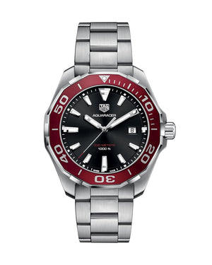 Tag Heuer Aquaracer Black Dial Silver Steel Strap Watch for Men - WAY101B.BA0746 Buy Now By Tag Heuer