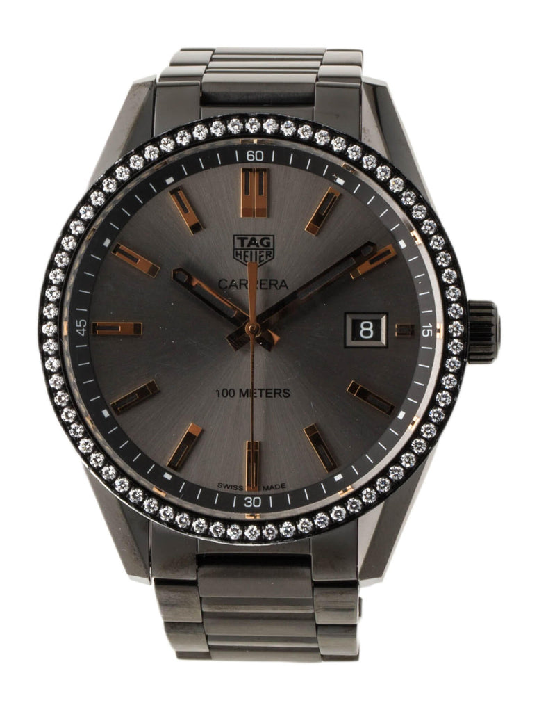 Tag Heuer Carrera Quartz Diamonds Black Dial Black Steel Strap Watch for Women - WAR1115.BA0602 Buy Now By Tag Heuer