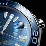 Tag Heuer Aquaracer Calibre 5 Automatic Blue Dial Blue Rubber Strap Watch for Men - WAY201B.FT6150 Buy Now By Tag Heuer
