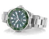 Tag Heuer Aquaracer Calibre 5 Green Dial Silver Steel Strap Watch for Men - WAY201S.BA0927 Buy Now By Tag Heuer