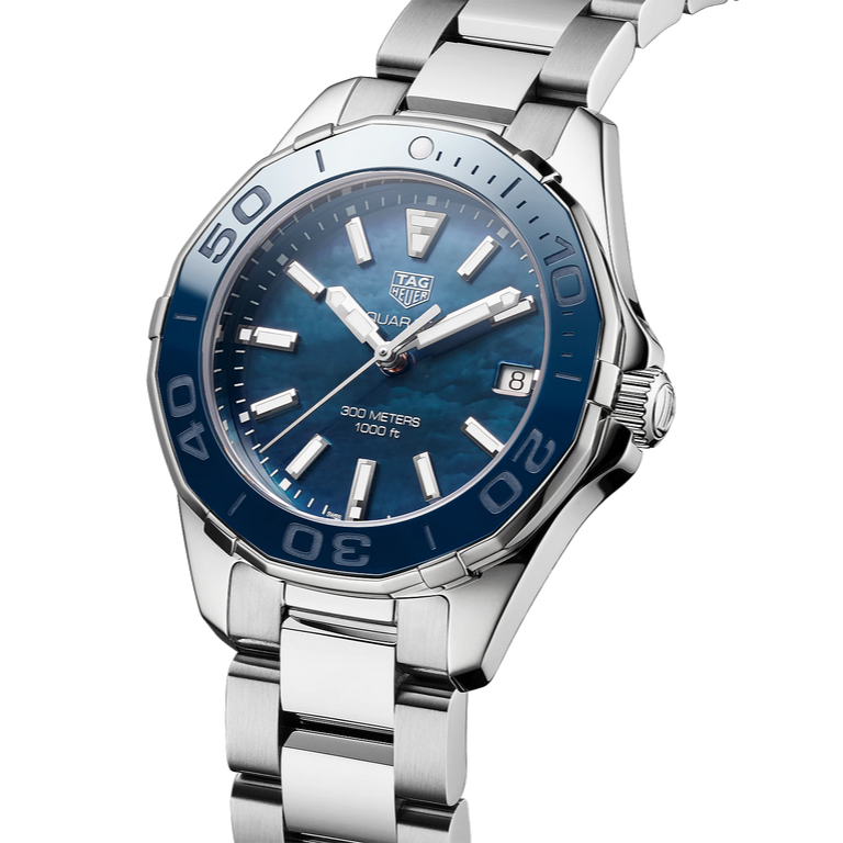 Tag Heuer Aquaracer Blue Dial Silver Steel Strap Watch for Women - WAY131S.BA0748 Buy Now By Tag Heuer