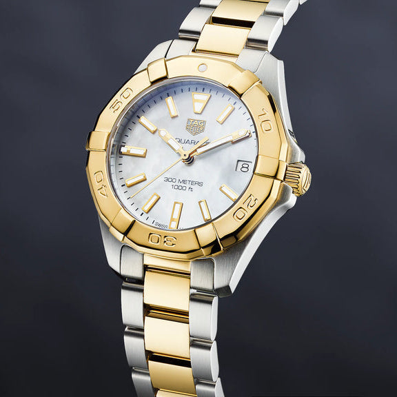 Tag Heuer Aquaracer Mother of Pearl Dial Two Tone Steel Strap Watch for Women - WBD1320.BB0320 Buy Now By Tag Heuer
