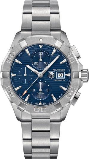 Tag Heuer Aquaracer Caliber 16 Automatic Chronograph Blue Dial Silver Steel Strap Watch for Men - CAY2112.BA0927 Buy Now By Tag Heuer