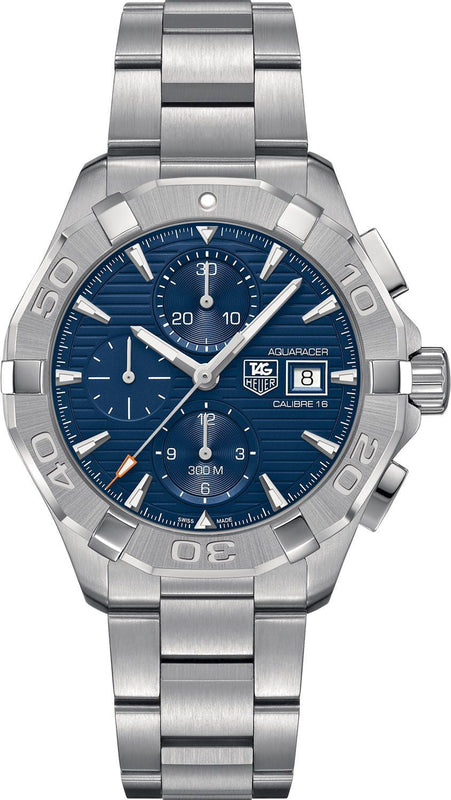 Tag Heuer Aquaracer Caliber 16 Automatic Chronograph Blue Dial Silver Steel Strap Watch for Men - CAY2112.BA0927 Buy Now By Tag Heuer