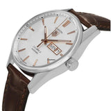 Tag Heuer Carrera Calibre 5 Automatic White Dial Brown Leather Strap Watch for Men - WAR201D.FC6291 Buy Now By Tag Heuer