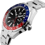 Tag Heuer Aquaracer GMT Caliber 7 Pepsi Black Dial Silver Steel Strap Watch for Men - WAY201F.BA0927 Buy Now By Tag Heuer