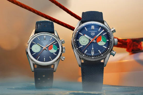 Tag Heuer Carrera Skipper Automatic Chronograph Blue Dial Blue Nylon Strap Watch for Men - CBS2213.FN6002