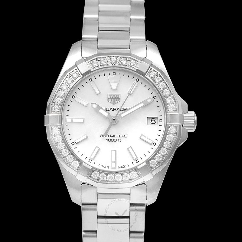 Tag Heuer Aquaracer Diamonds Mother of Pearl Dial Silver Steel Strap Watch for Women - WBD1313.BA0740 Buy Now By Tag Heuer