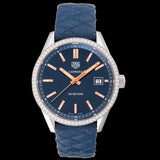 Tag Heuer Carrera Quartz Diamonds Blue Dial Blue Leather Strap Watch for Women - WAR1114.FC6391 Buy Now By Tag Heuer