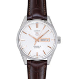 Tag Heuer Carrera Calibre 5 Automatic White Dial Brown Leather Strap Watch for Men - WAR201D.FC6291 Buy Now By Tag Heuer