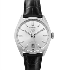 Tag Heuer Carrera Date Silver Dial Black Leather Strap Watch for Men - WBN2111.FC6505 Buy Now By Tag Heuer