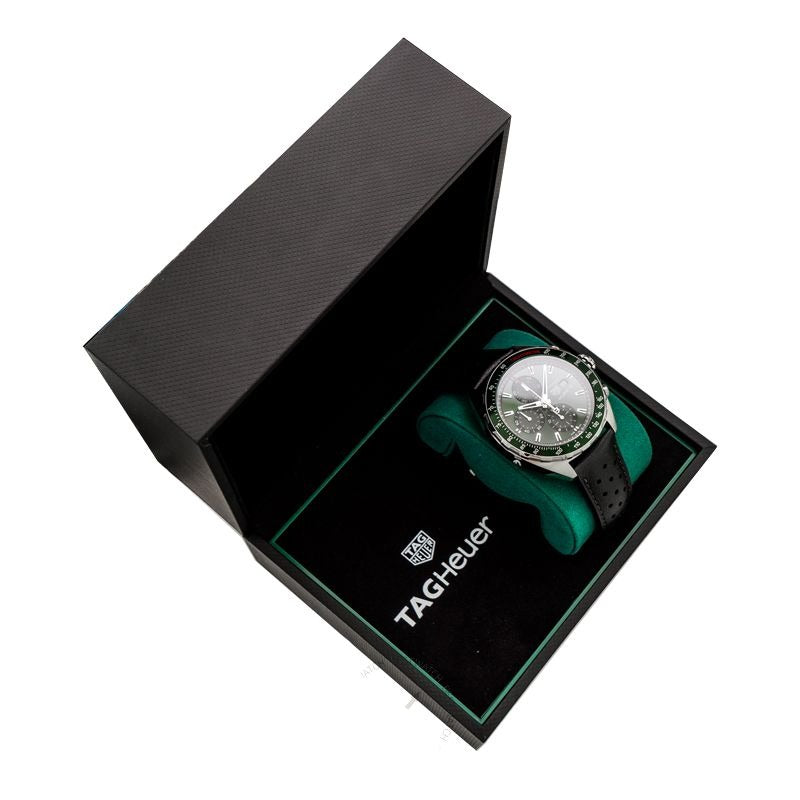 Tag Heuer Formula 1 Calibre 16 Automatic Chronograph Green Dial Black Leather Strap Watch for Men - CAZ2016.FC6473 Buy Now By Tag Heuer