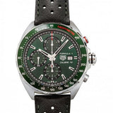 Tag Heuer Formula 1 Calibre 16 Automatic Chronograph Green Dial Black Leather Strap Watch for Men - CAZ2016.FC6473 Buy Now By Tag Heuer