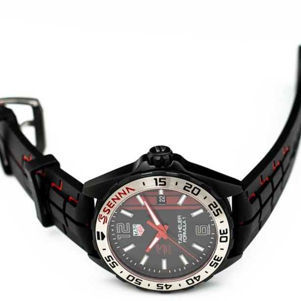 Tag Heuer Formula 1 Senna Special Edition Black Dial Two Tone Rubber Strap Watch for Men - WAZ1014.FT8027 Buy Now By Tag Heuer