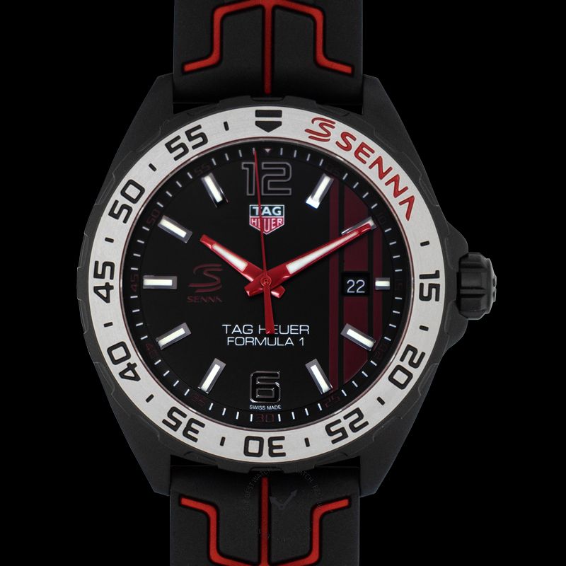 Tag Heuer Formula 1 Senna Special Edition Black Dial Two Tone Rubber Strap Watch for Men - WAZ1014.FT8027 Buy Now By Tag Heuer