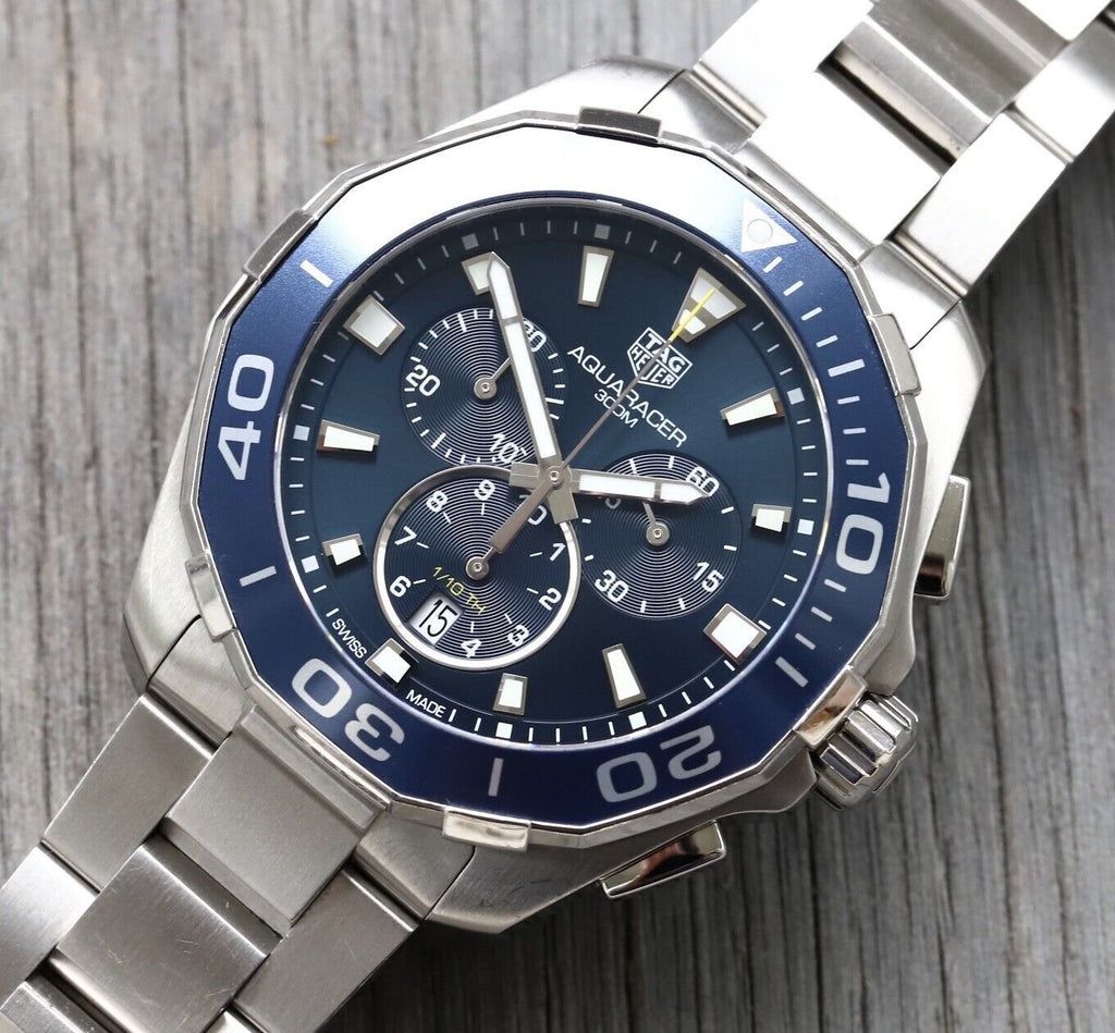 Tag Heuer Aquaracer Blue Dial SIlver Steel Strap Watch for Men - CAY111B.BA0927