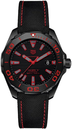 Tag Heuer Aquaracer Caliber 5 Black Dial Black Nylon Strap Watch for Men - WAY208A.FC6381 Buy Now By Tag Heuer