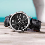 Guess Wafer Analog Black Dial Black Leather Strap Watch For Men - W70016G1 Buy Now By Guess