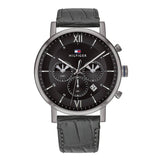 Tommy Hilfiger Evan Black Dial Black Leather Strap Watch for Men - 1710395 Buy Now By Tommy Hilfiger