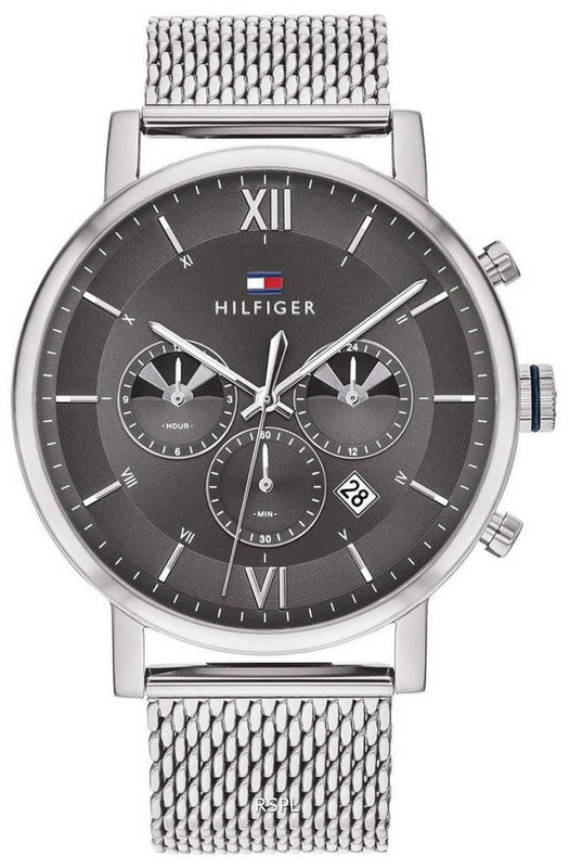 Tommy Hilfiger Evan Grey Dial Silver Mesh Bracelet Watch for Men - 1710396 Buy Now By Tommy Hilfiger