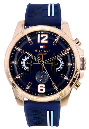 Tommy Hilfiger Decker Multifunction Blue Dial Blue Rubber Strap Watch for Men - 1791474 Buy Now By Tommy Hilfiger