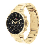 Tommy Hilfiger Tyson Chronograph Black Dial Gold Steel Strap Watch For Men - 1710589 Buy Now By Tommy Hilfiger