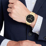 Tommy Hilfiger Tyson Chronograph Black Dial Gold Steel Strap Watch For Men - 1710589 Buy Now By Tommy Hilfiger