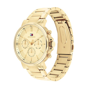 Tommy Hilfiger Tyson Chronograph Gold Dial Gold Steel Strap Watch For Men - 1710611 Buy Now By Tommy Hilfiger