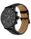 Tommy Hilfiger Aden Chronograph Black Dial Black Leather Strap Watch for Men - 1791310 Buy Now By Tommy Hilfiger