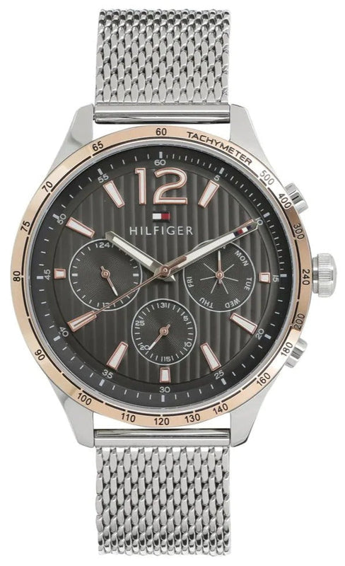 Tommy Hilfiger Gavin Chronograph Quartz Grey Dial Silver Mesh Bracelet Watch for Men - 1791466 Buy Now By Tommy Hilfiger