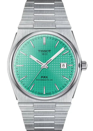 Tissot PRX Powermatic 80 Automatic Mint Green Dial Silver Steel Strap Watch for Men - T137.407.11.091.01 Buy Now By Tissot