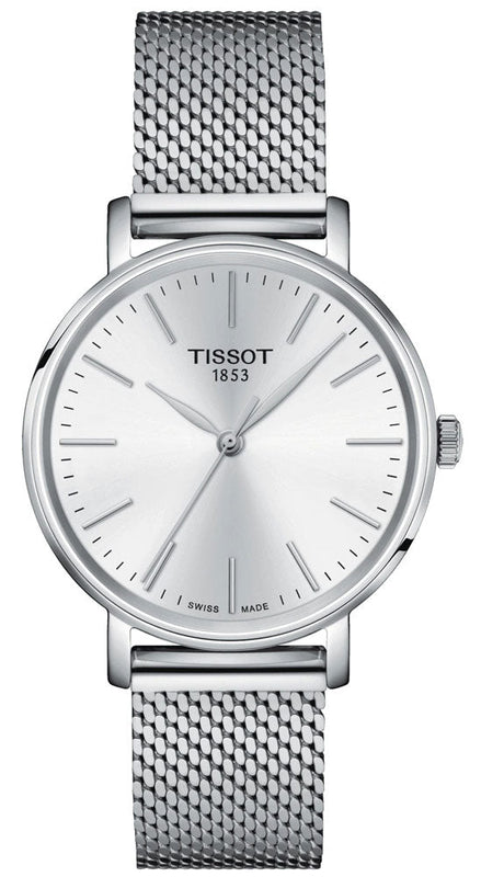 Tissot Everytime Lady Silver Dial Silver Mesh Bracelet Watch for Women - T143.210.11.011.00 Buy Now By Tissot