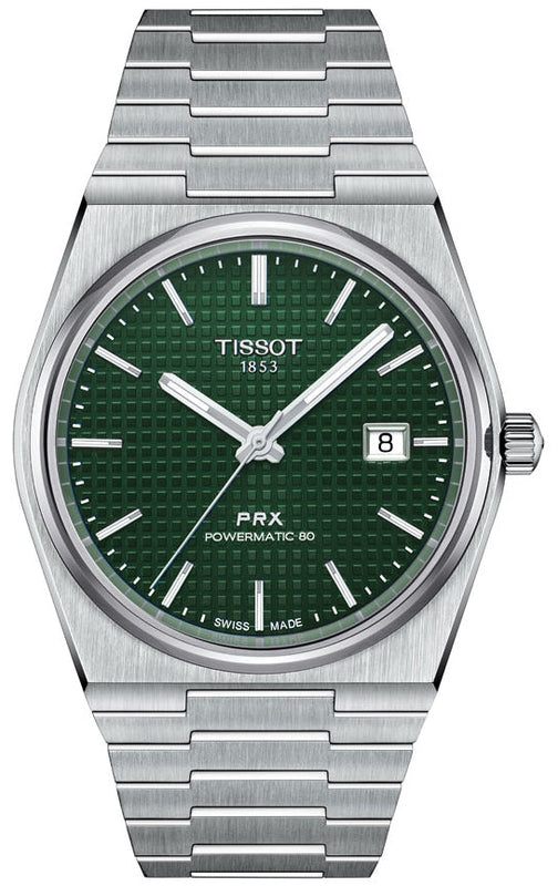 Tissot PRX Powermatic 80 Green Dial Silver Steel Strap Watch For Men - T137.407.11.091.00 Buy Now By Tissot