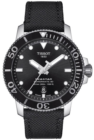 Tissot Seastar 1000 Powermatic 80 Black Dial Black Nylon Strap Watch For Men - T120.407.17.051.00 Buy Now By Tissot