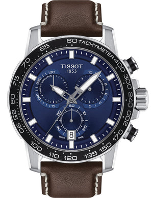Tissot Supersport Chrono Blue Dial Brown Leather Strap Watch For Men - T125.617.16.041.00 Buy Now By Tissot
