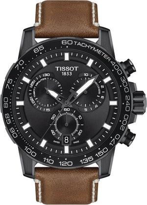 Tissot Supersport Chrono Black Dial Brown Leather Strap Watch for Men - T125.617.36.051.01 Buy Now By Tissot