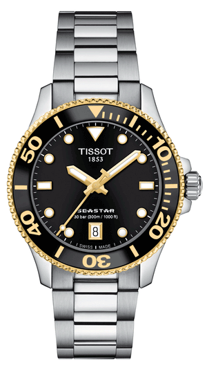 Tissot Seastar 1000 Black Dial Silver Steel Strap Watch For Men - T120.210.21.051.00 Buy Now By Tissot