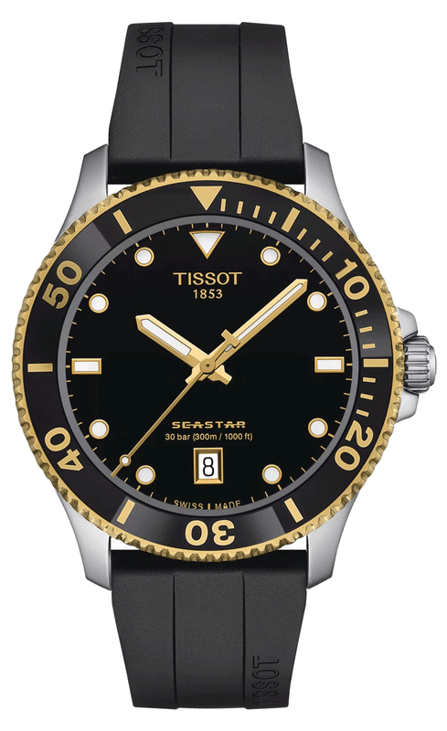 Tissot Seastar 1000 Black Dial Black Rubber Strap Watch For Men - T120.410.27.051.00 Buy Now By Tissot